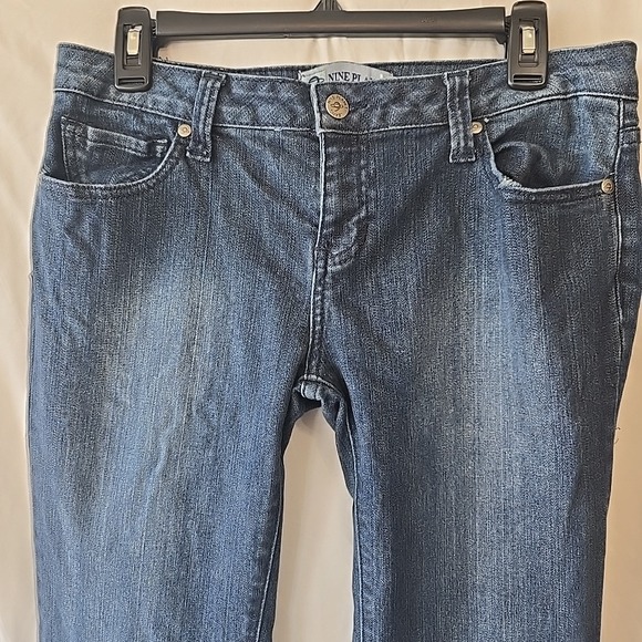 Nine Planet Jeans Wide Leg Dark Wash Size 13 With Embellished Back Pockets - Picture 3 of 16